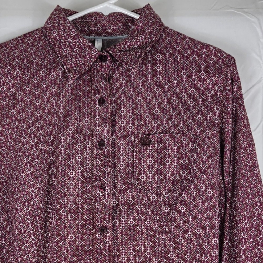 Cinch Womens XL Purple Geometric Floral Long Sleeve Button Down Shirt MSW9164115